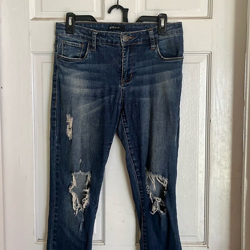 STS Blue dark distressed jeans Size 29